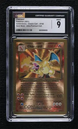 Charizard (Gold Metal) Pokemon Celebrations Ultra Premium Collection CGC 9 Mint - Image 1