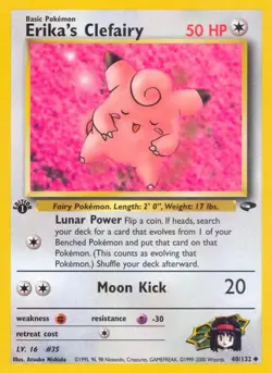 Pokemon Erika's Clefairy (40/132) Gym Challenge 1ED NM - Image 1