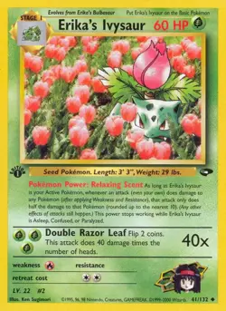 Pokemon Erika's Ivysaur (41/132) Gym Challenge 1ED NM - Image 1