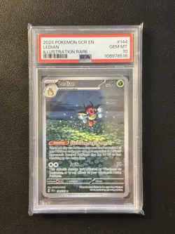 Pokemon TCG Ledian Stellar Crown Illustration Rare Card 144/142 PSA 10 - Image 1