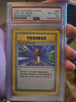 Gust Of Wind - 93/102 - Base set Shadowless PSA 8.5 Pokemon card (NM/MINT+) - Image 1