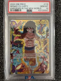 One Piece Card Game OP09-119 Monkey D. Luffy SEC Emperors in the New World PSA10 - Image 4