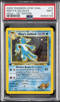 2000 POKEMON GYM CHALLENGE HOLO-1ST ED #12 MISTY'S GOLDUCK PSA 9 - Image 1