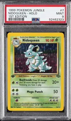 1999 POKEMON JUNGLE 1ST ED #7 NIDOQUEEN-HOLO PSA 9 - Image 1