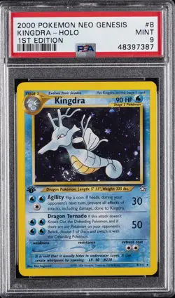 2000 POKEMON NEO GENESIS 1ST ED #8 KINGDRA-HOLO PSA 9 - Image 1