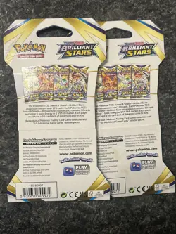 Pokemon TCG: Sword & Shield - Brilliant Stars Sleeved Booster Pack - 2 Pack Lot - Image 2