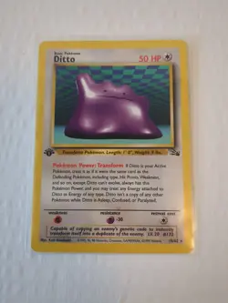 Pokemon TCG Ditto Fossil 18/62 Regular 1st Edition Rare - Image 1