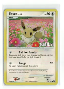 Eevee Lv.14 Reverse Holo Stamped 62/100 Pokemon TCG MP - Image 1