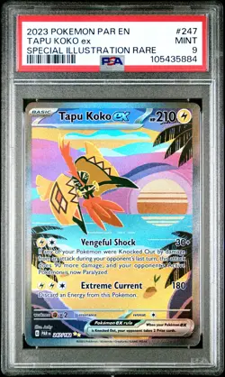 2023 POKEMON PAR EN-PARADOX RIFT SPECIAL ILLUSTRATION RARE TAPU KOKO EX PSA 9 - Image 1