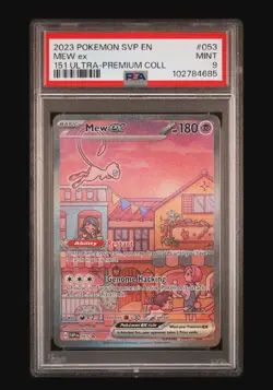 2023 POKEMON SVP EN-SV BLACK STAR PROMO 151 ULTRA-PREM COLL #053 MEW EX PSA 9 - Image 1