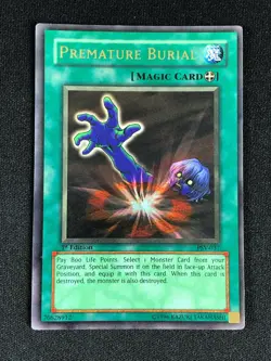 YUGIOH PREMATURE BURIAL PSV-037 1ST ULTRA HP/ CREASES - Image 1