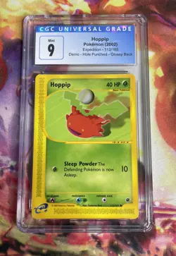 CGC 9 MINT Hoppip 112/165 DEMO HOLE PUNCH Pokemon Card - Image 1