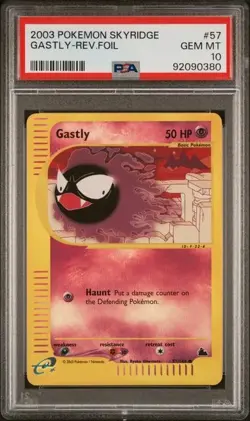 PSA 10 Gastly 57/144 Skyridge 2003 Reverse Holo Pokemon Card E-Series WOTC Mint - Image 1