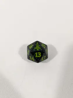 MTG d20 Spindown 20-side Life Counter die dice Murders at Karlov Mansion Green - Image 1