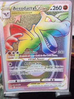 Pokemon TCG Aerodactyl VSTAR 199/196 SWSH11: Lost Origin Secret Rare Rainbow NM - Image 1