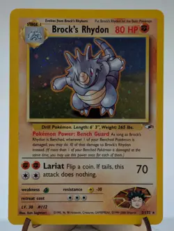 Pokemon Brock's Rhydon 2/132 WotC Gym Heroes Unlimited Holo Rare - Image 1