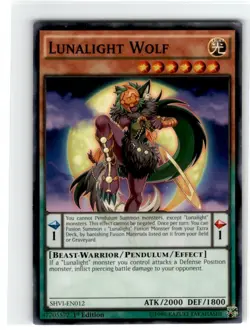 Yu-Gi-Oh! Lunalight Wolf Common SHVI-EN012 Moderately Played 1st Edition - Image 1