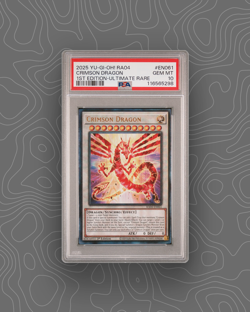 2025 YU-GI-OH! RA04-EN108 CRIMSON DRAGON 1ST ED-ULTIMATE RARE PSA 10 - Image 1