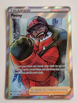 Peony 197/198 Chilling Reign Full Art Holo Trainer Pokemon Card NM - Image 1