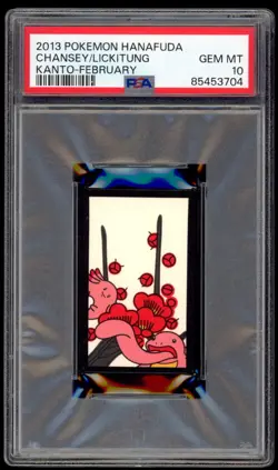 2013 PSA 10 Gem Chansey Lickitung Kanto February Hanafuda Pokemon Card Japan - Image 1