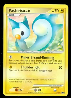Pokemon PACHIRISU 4/17 Promo Card POP Series 6 - NEAR MINT - Image 1