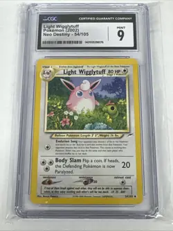 Pokemon Card - Light Wigglytuff Neo Destiny 54/105 Uncommon CGC MINT 9 - Image 1