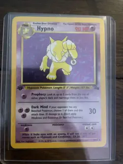 Pokemon TCG Hypno Fossil Holo Card 8/62 Unlimited Rare - Image 1