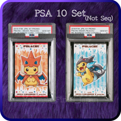PSA 10 Poncho Pikachu Mega Charizard X Y Set Promo Business Card Pokemon 2016 - Image 1