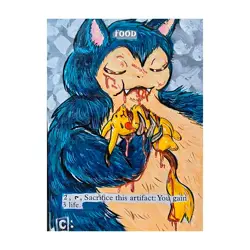 food tokenX1 Altered Art Hand Painted MTG Magic Gathering pokemon Snorlax horror - Image 1