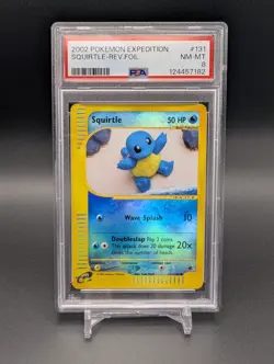 Pokemon 2002 Expedition Base Set Squirtle Reverse Holo 131/165 - PSA 8 NM-MINT - Image 1