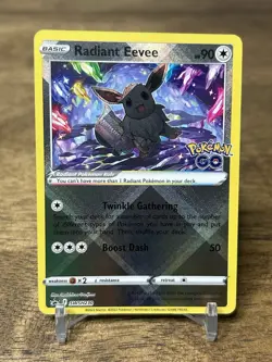 Radiant Eevee SWSH230 Black Star Sword & Shield Promo TCG Pokemon Go Holo NM - Image 1