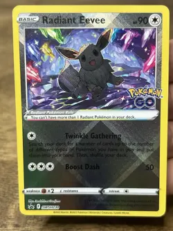 Radiant Eevee SWSH230 Black Star Sword & Shield Promo TCG Pokemon Go Holo NM - Image 3