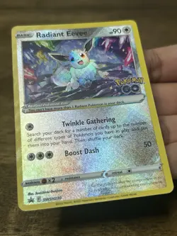 Radiant Eevee SWSH230 Black Star Sword & Shield Promo TCG Pokemon Go Holo NM - Image 4