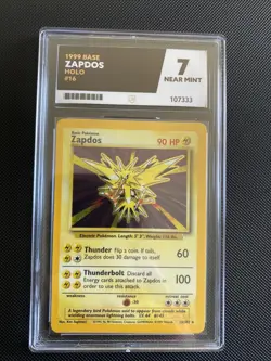 1999 Pokemon Base Set Unlimited Zapdos #16/102 ACE 7 - Image 1