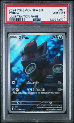 2024 POKEMON SFA EN-SHROUDED FABLE ILLUSTRATION RARE #075 ZORUA PSA 10 - Image 1