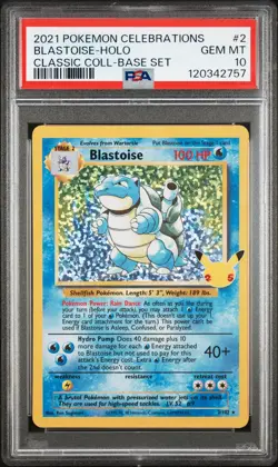 2021 POKEMON CELEBRATIONS CLASSIC COLL #2 BLASTOISE-HOLO PSA 10 - Image 1