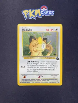 Pokemon TCG Meowth 10 Black Star Promo Holo LP. - Image 1