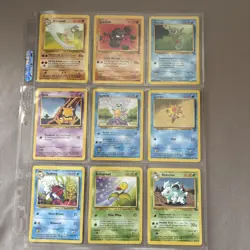 Lot Of 9 1999-2000 Vintage Pokemon Cards In Binder Sheet - Image 1