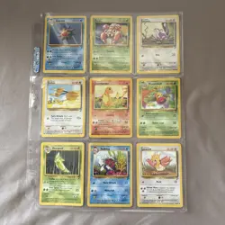 Lot Of 9 1999-2000 Vintage Pokemon Cards In Binder Sheet - Image 1
