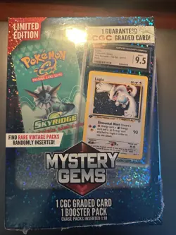 Pokemon Mystery Gems 1 CGC Graded Card & 1 Booster Pack 2025! New Sealed Box! - Image 2