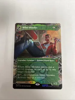 Miles Morales Borderless Foil MTG Spiderman #0211 - Image 1