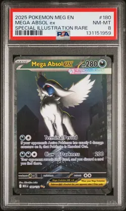 2025 POKEMON MEG EN-MEGA EVOLUTION SPECIAL ILLUSTRATION RARE MEGA ABSOL EX PSA 8 - Image 1
