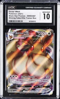 2021 POKEMON #SWSH087 EEVEE VMAX CGC 10 GEM MINT - Image 1