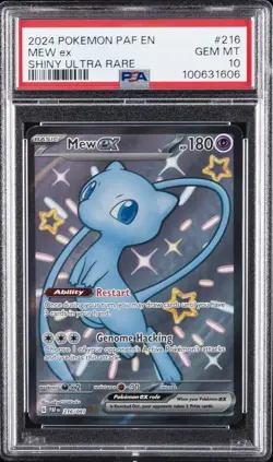 2024 POKEMON PAF EN-PALDEAN FATES SHINY ULTRA RARE #216 MEW EX PSA 10 - Image 1