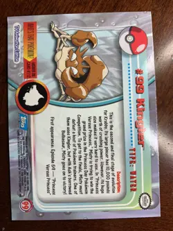 2000 Topps Pokemon TV #99 Kingler Rainbow Foil B - Image 2