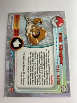 2000 Topps Pokemon TV #99 Kingler (B) Silver Foil FREE COMBINED SHIPPING - Image 2