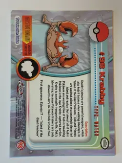 2000 Topps Chrome Pokemon Series 2 #98 Krabby (B) FREE COMBINED SHIPPING - Image 2