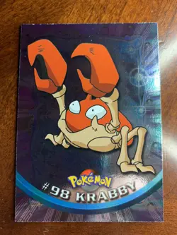 2000 Topps Pokemon TV #98 Krabby Foil - Image 1