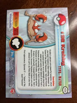 2000 Topps Pokemon TV #98 Krabby Foil - Image 2