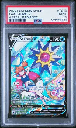 2022 POKEMON SWORD & SHIELD ASTRAL RADIANCE #TG13 FULL ART/STARMIE V PSA 9 - Image 1